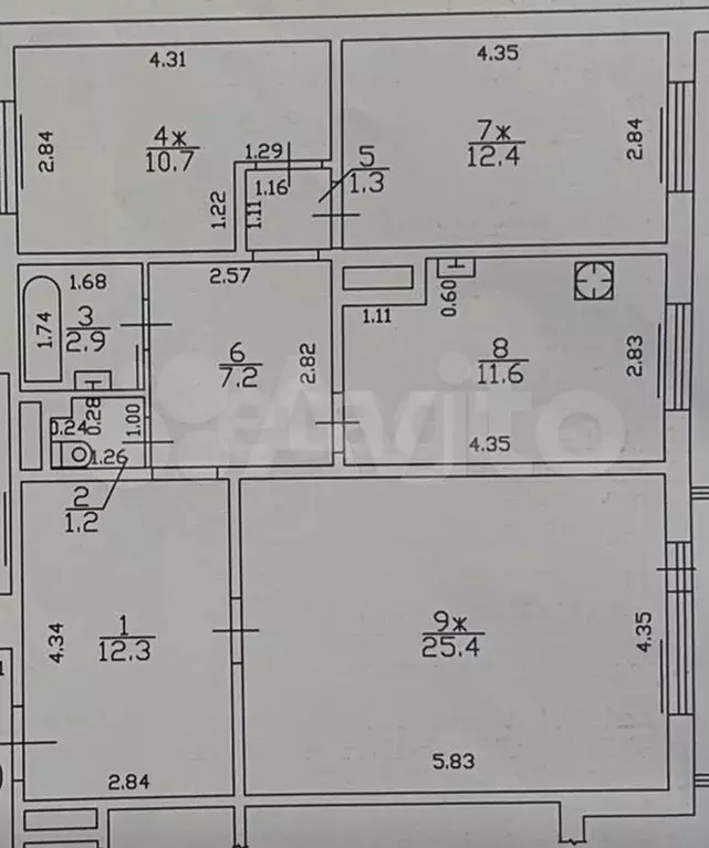 3-к. квартира, 85 м, 4/9 эт. - Фото 0
