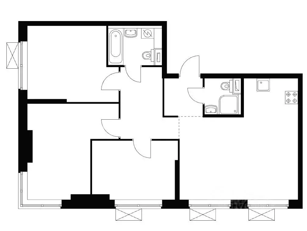 3-к кв. Москва проезд Стройкомбината, 1 (79.0 м) - Фото 0