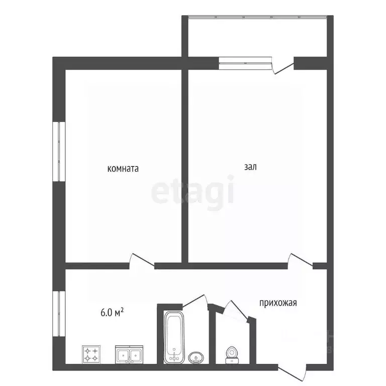 2-к кв. Саратовская область, Балашов Нефтяная ул., 46 (36.0 м) - Фото 2