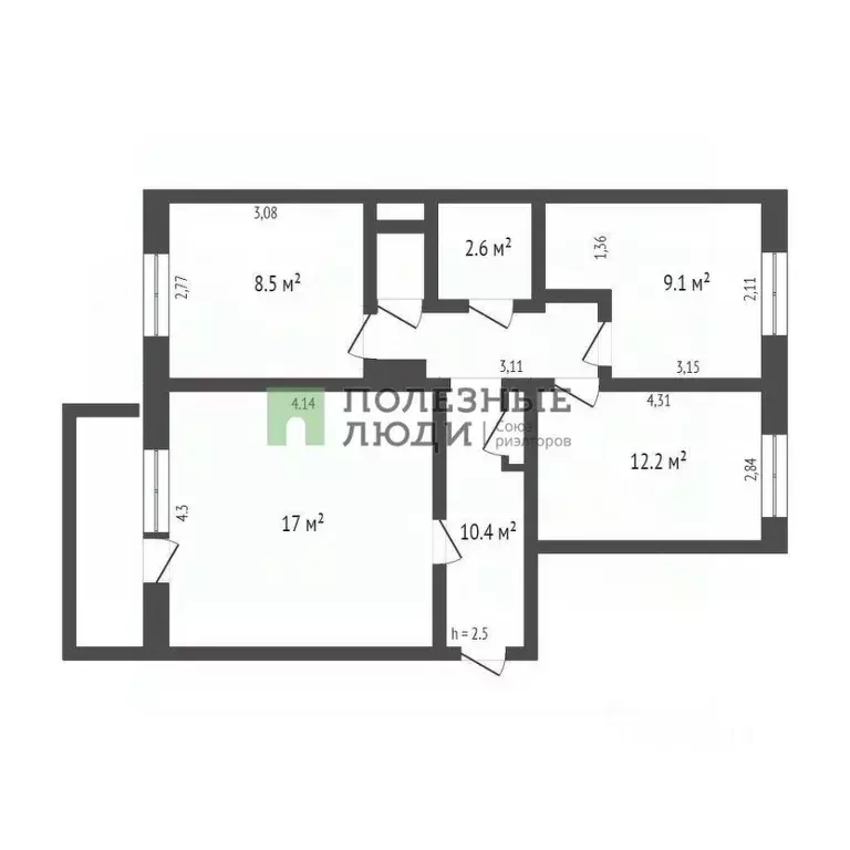 3-к кв. Томская область, Северск Северная ул., 34 (63.8 м) - Фото 2