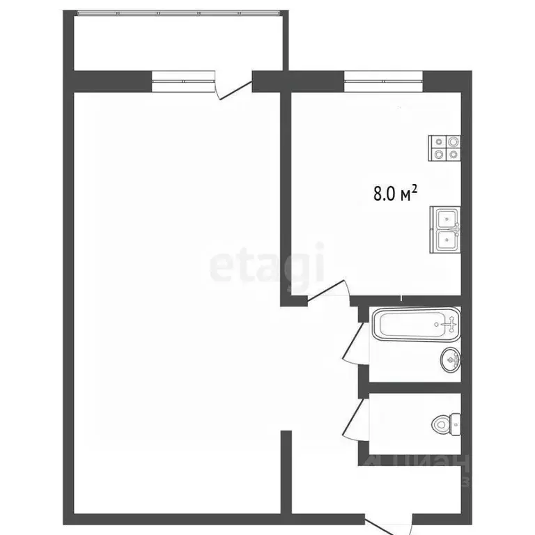 1-к кв. Московская область, Люберцы ул. Льва Толстого, 17 (32.0 м) - Фото 1