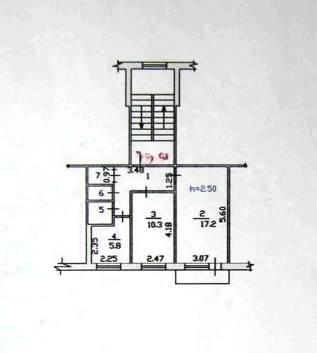 2-к. квартира, 43,5 м, 4/5 эт. - Фото 0