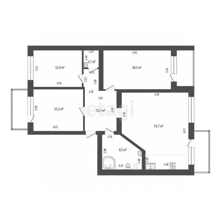 3-к кв. Тюменская область, Тюмень ул. Немцова, 43/2 (103.0 м) - Фото 1
