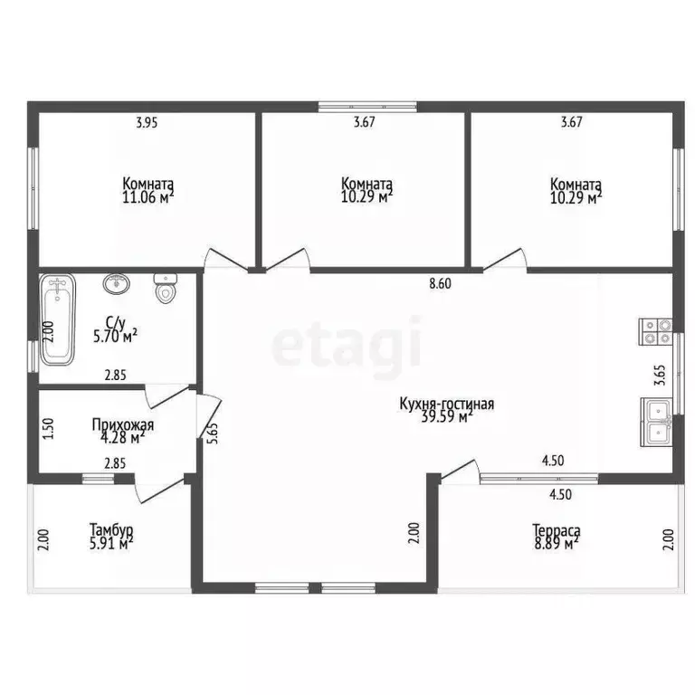 Дом в Вологодская область, д. Жилино ул. 4-я, 15 (108 м) - Фото 2