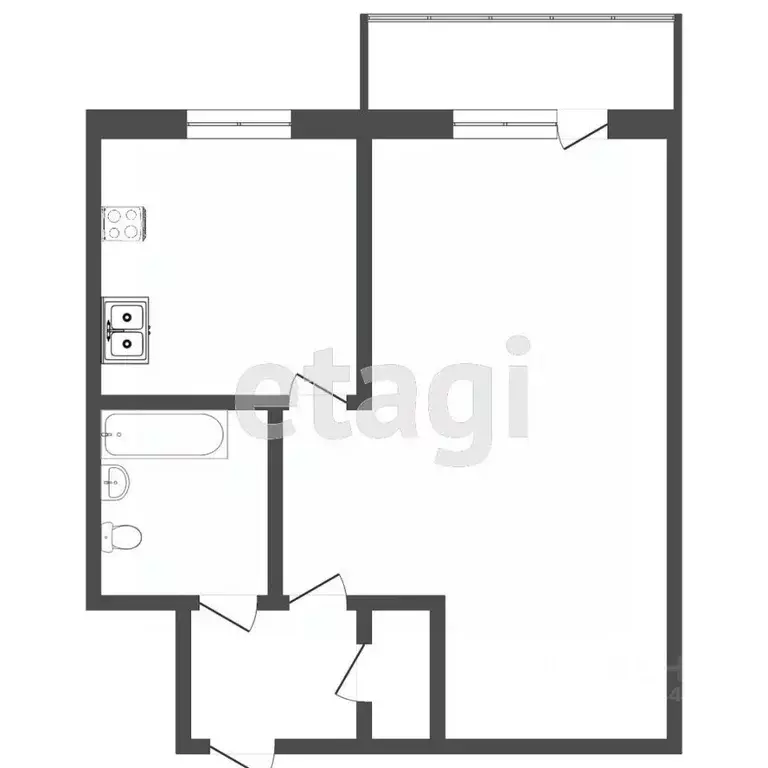 1-к кв. Тюменская область, Тюмень Рижская ул., 56 (29.9 м) - Фото 1