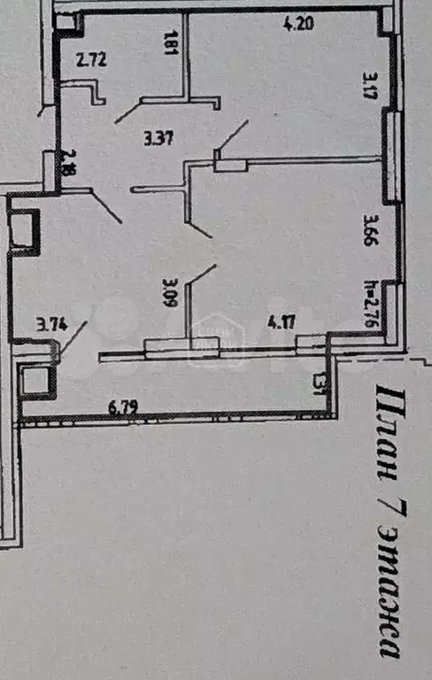 2-к. квартира, 58,7 м, 7/14 эт. - Фото 0