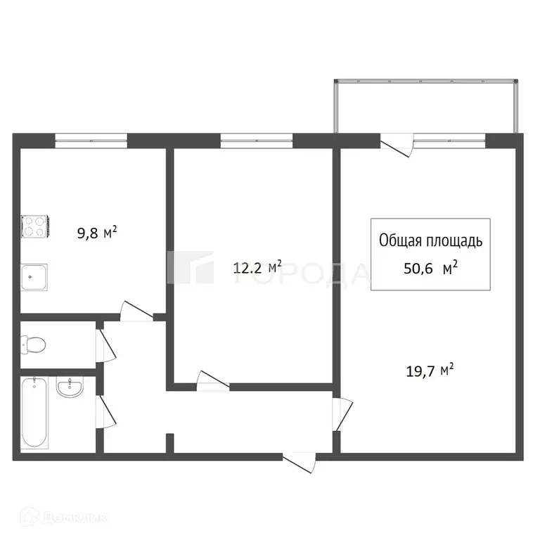 Продаётся 2-к квартира, 50.6 м - Фото 0