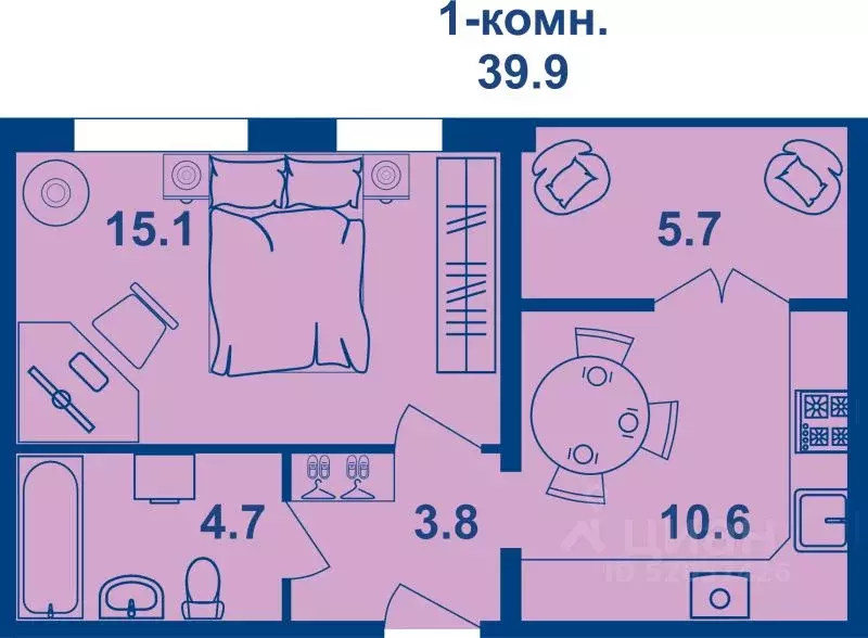 1-к кв. Костромская область, Кострома Магистральная ул., 71 (39.6 м) - Фото 1