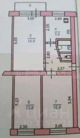 3-к кв. Курская область, Курск Межевая ул., 9 (60.0 м) - Фото 1