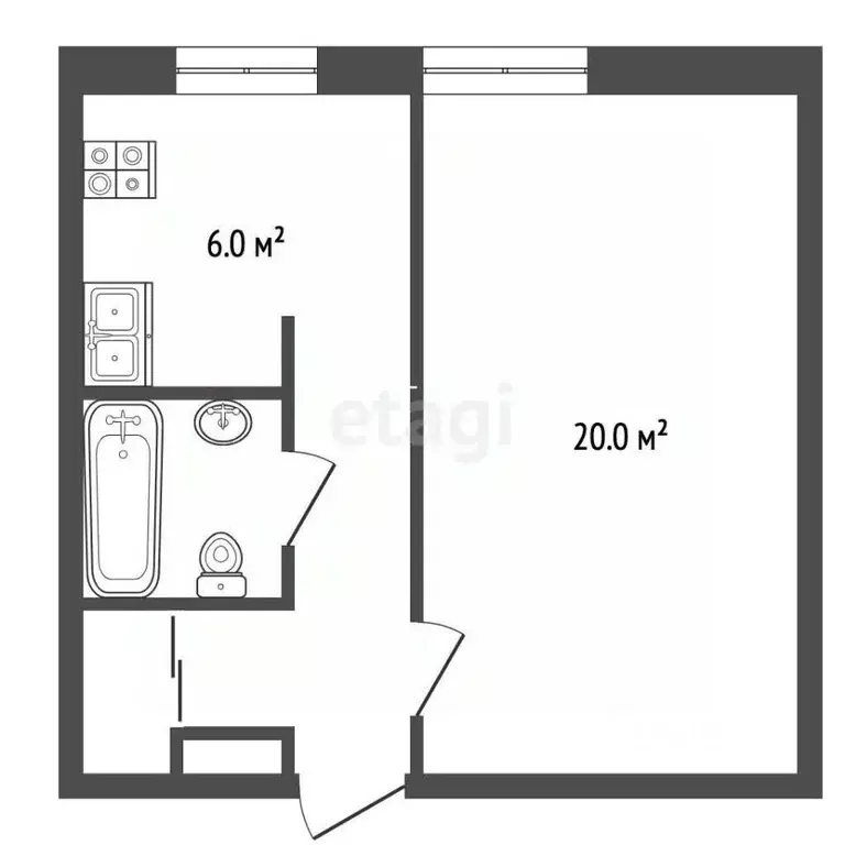 1-к кв. Московская область, Клин ул. Мечникова, 22 (29.5 м) - Фото 2