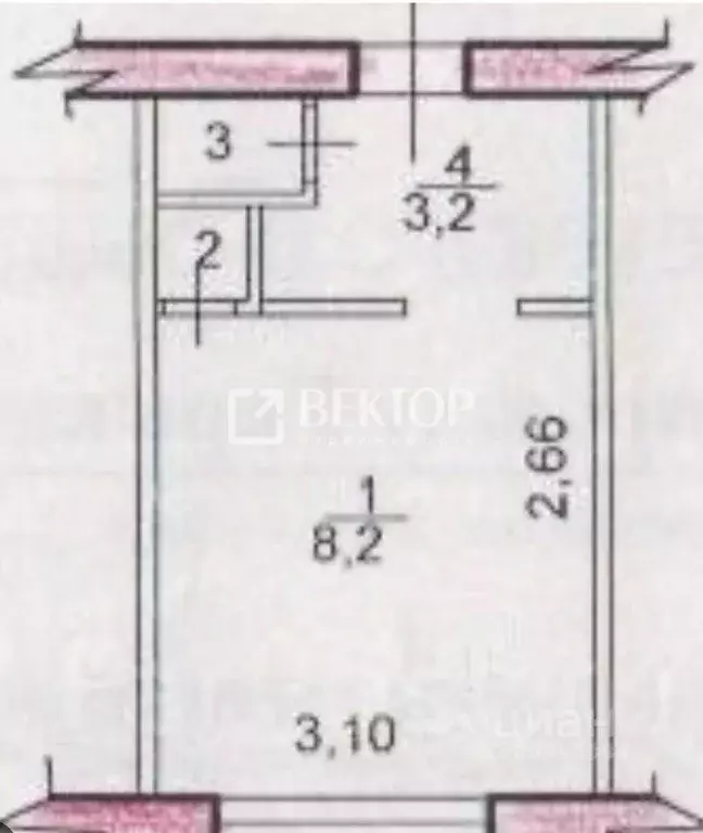 Студия Ивановская область, Иваново 14-й проезд, 10к4 (13.0 м) - Фото 1