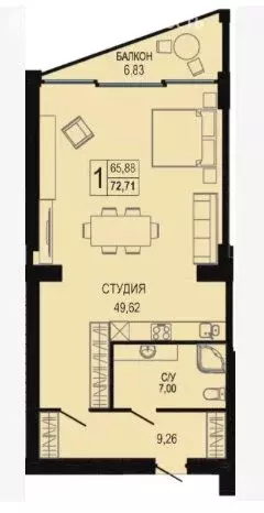 Квартира-студия: Севастополь, Античный проспект, 24 (74.5 м) - Фото 1