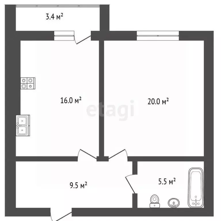 1-к кв. Калининградская область, Зеленоградск Венецианский квартал ... - Фото 2