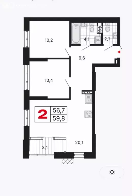 2-комнатная квартира: Екатеринбург, улица Шаумяна, 11 (59.86 м) - Фото 0