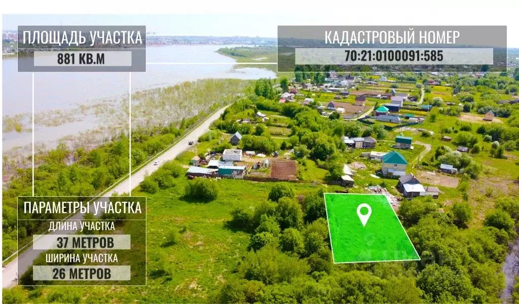 Участок в Томская область, Томск Сплавная ул., 106/31 (8.8 сот.) - Фото 1