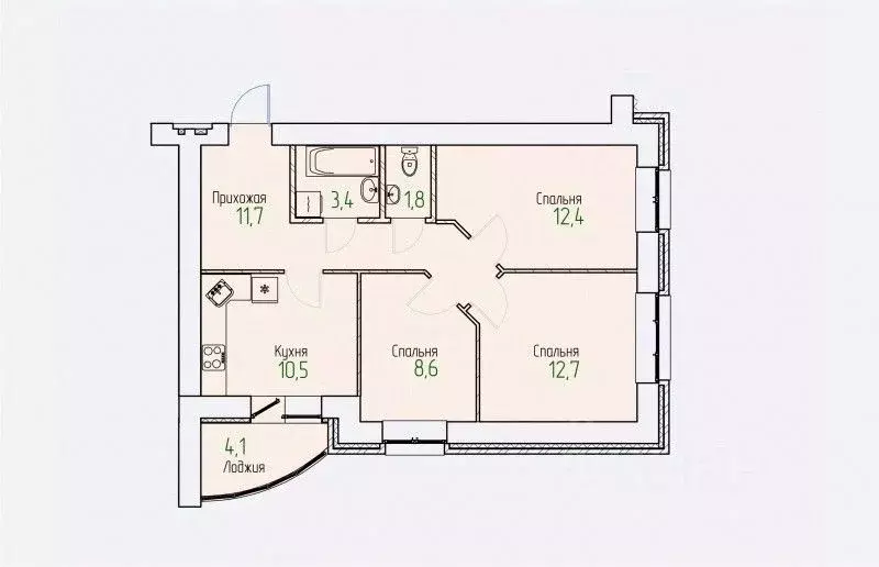 3-к кв. Кировская область, Киров Завода ОЦМ мкр,  (63.3 м) - Фото 0