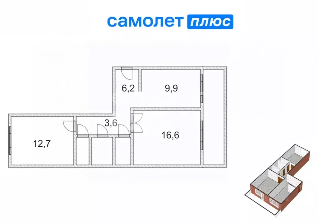 2-к кв. Кемеровская область, Кемерово просп. Шахтеров, 121 (54.7 м) - Фото 2