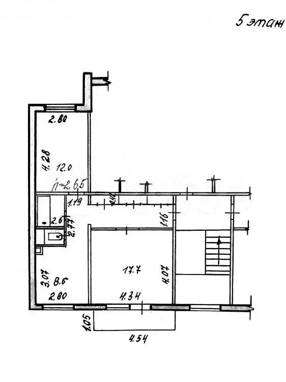2-к. квартира, 52 м, 5/5 эт. - Фото 0