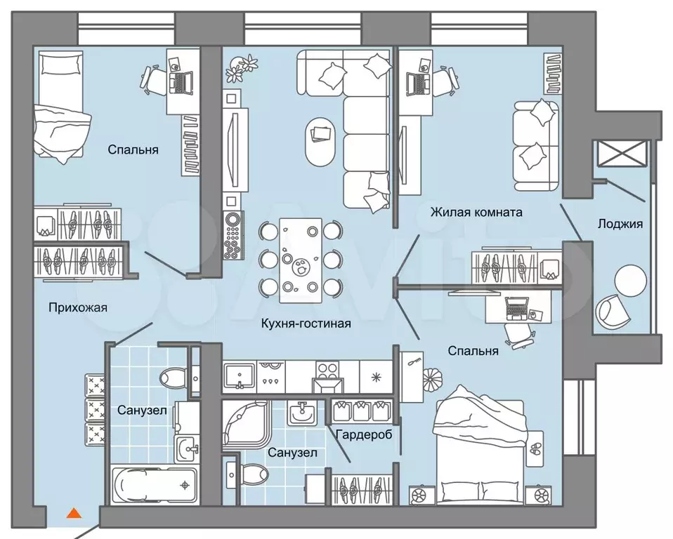 4-к. квартира, 81 м, 5/6 эт. - Фото 0