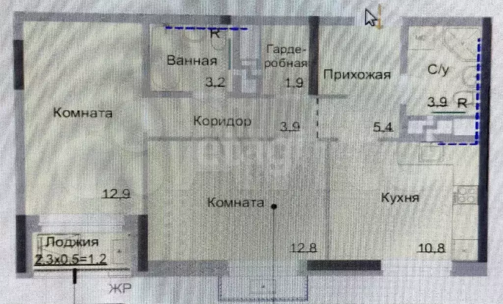 2-к. квартира, 55,1 м, 6/9 эт. - Фото 1