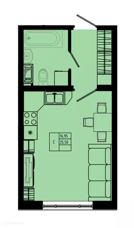 Продаётся квартира-студия, 25.5 м - Фото 0