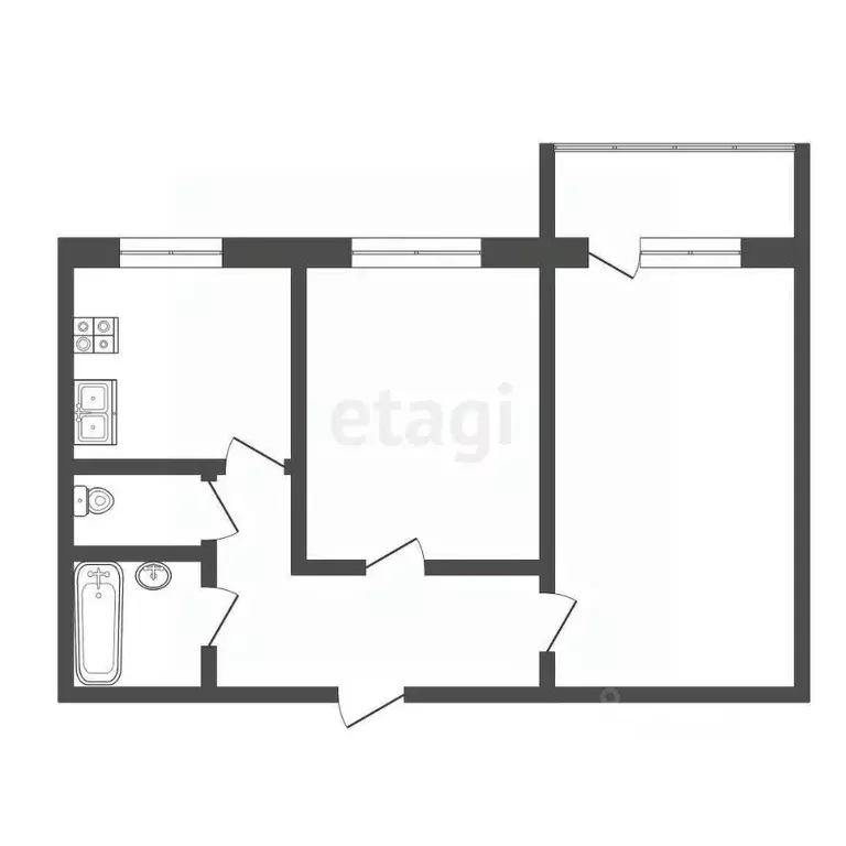 2-к кв. Тамбовская область, Тамбов Набережная ул., 14А (52.6 м) - Фото 1