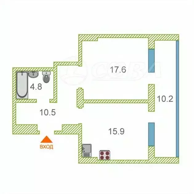 1-к кв. Тюменская область, Тюмень ул. Мельникайте, 2к2 (50.1 м) - Фото 1