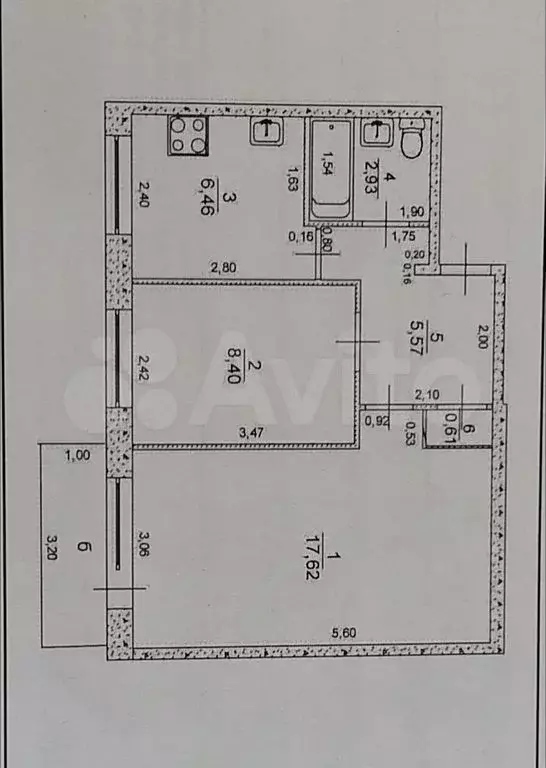 2-к. квартира, 41,6 м, 5/5 эт. - Фото 0