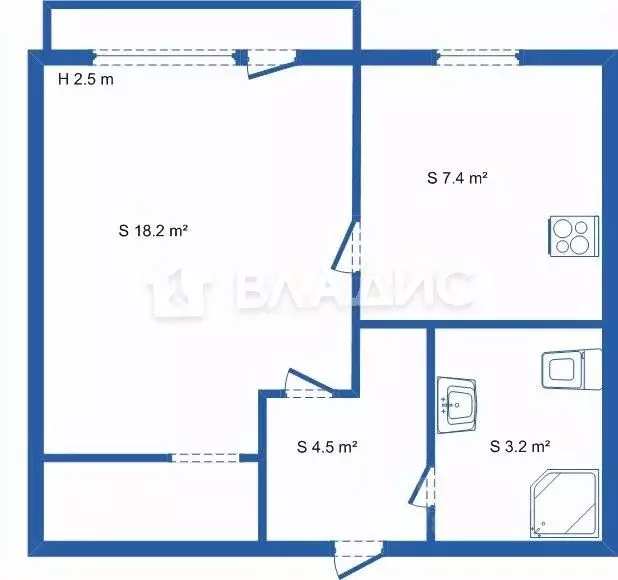 1-к кв. Брянская область, с. Жирятино ул. Ленина, 45 (34.3 м) - Фото 1