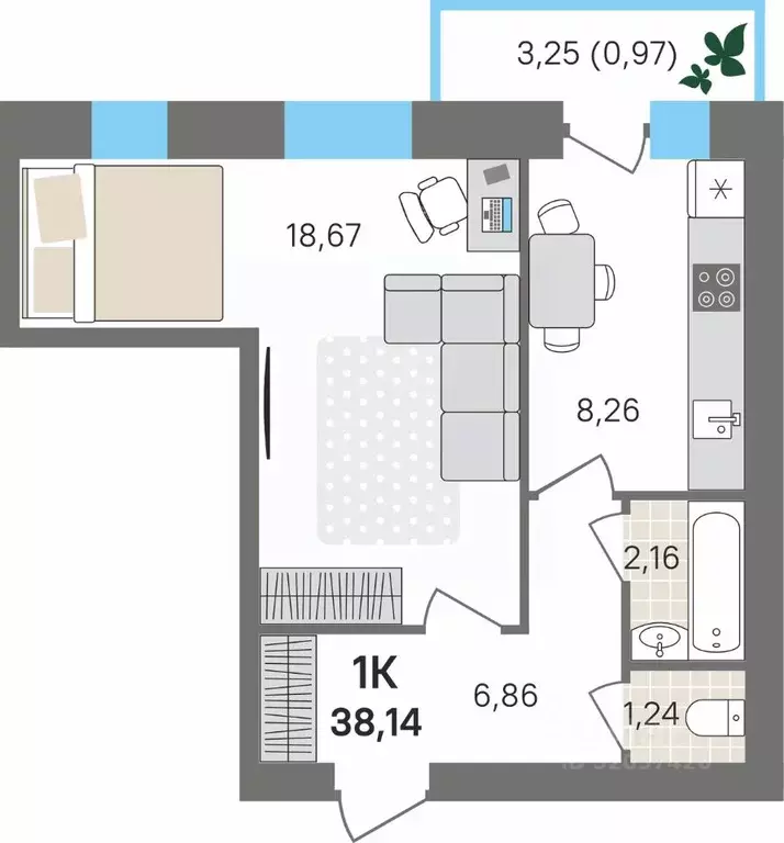 1-к кв. Пермский край, Пермский муниципальный округ, с. Култаево ул. ... - Фото 1