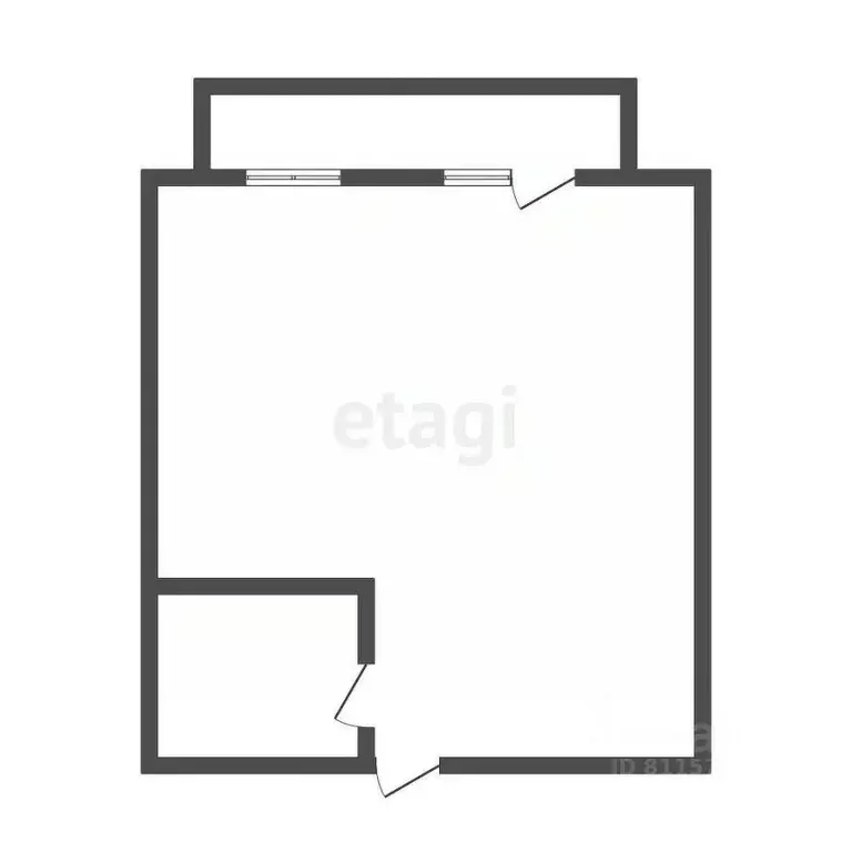 Студия Иркутская область, Ангарск 32-й мкр, 24 (31.3 м) - Фото 1