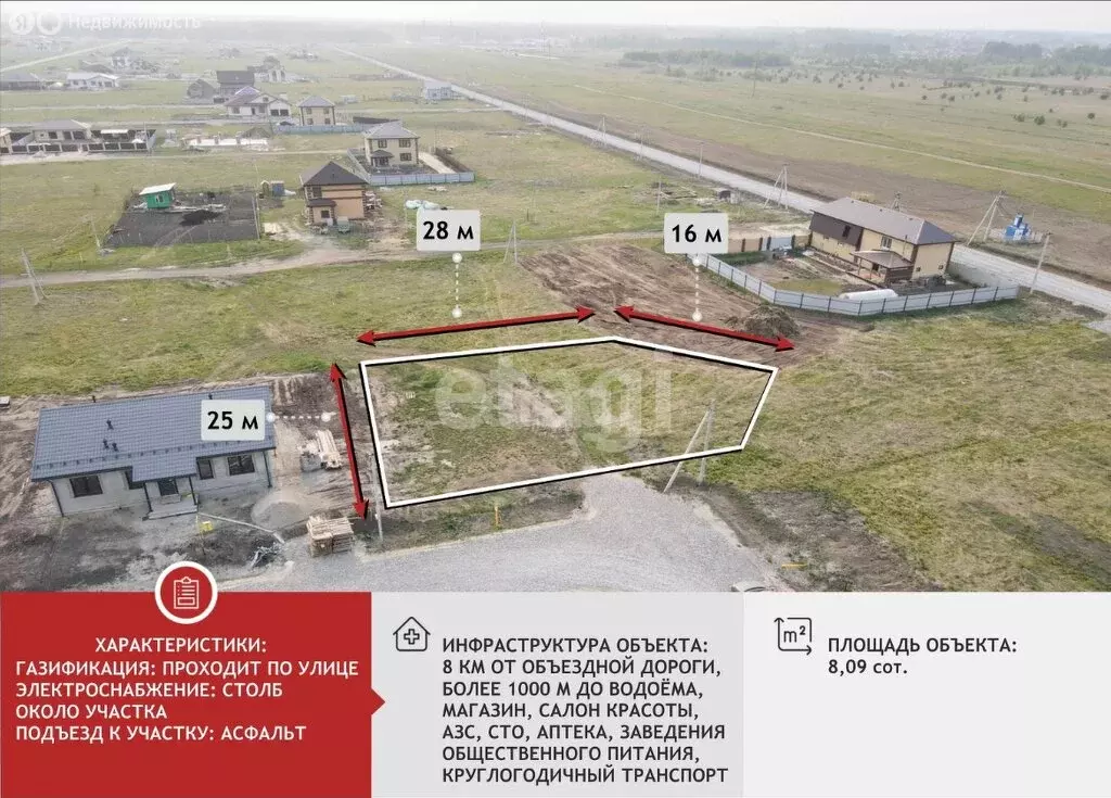 Участок в деревня Падерина, Мальковская улица (8 м) - Фото 2