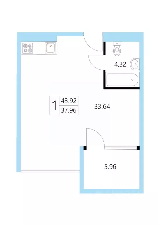 1-к кв. Крым, Судак ул. Набережная, 75к5 (43.5 м) - Фото 1