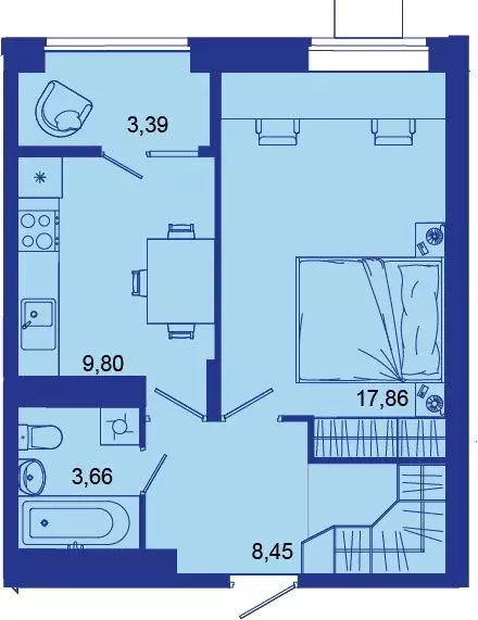 1-комнатная квартира: Брянск, Советская улица, 124 (43.2 м) - Фото 1