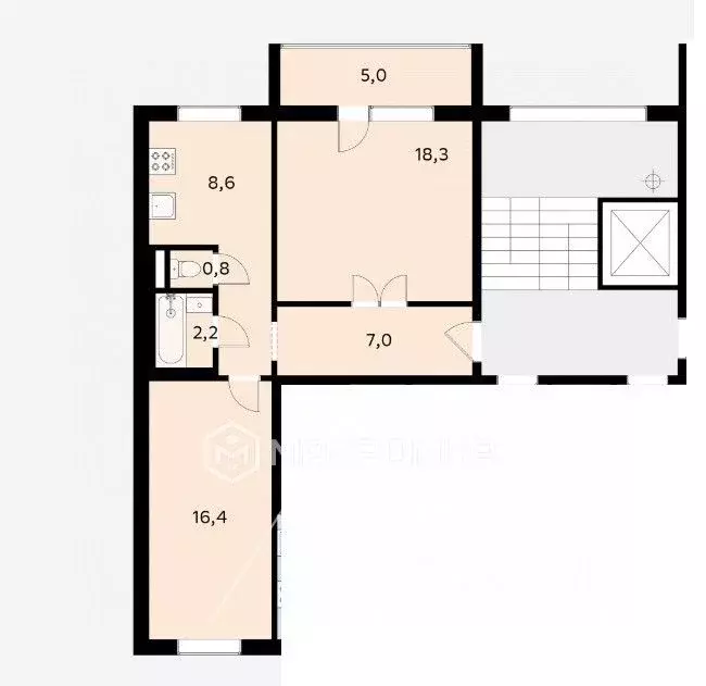 2-к кв. Челябинская область, Челябинск ул. Академика Сахарова, 34 ... - Фото 2