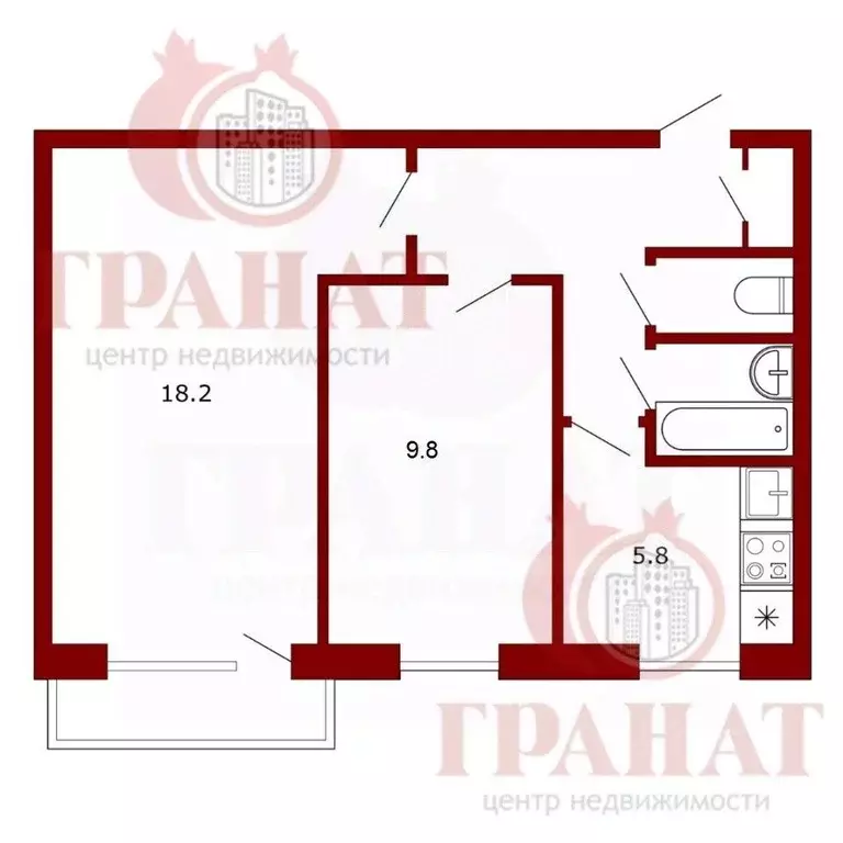 2-к кв. Свердловская область, Асбест ул. Мира, 4 (44.0 м) - Фото 1