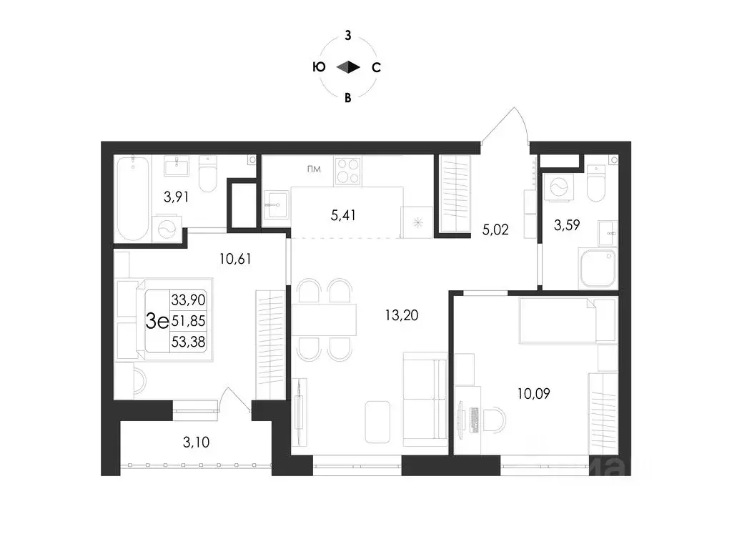 3-к кв. Воронежская область, Воронеж Первое Мая мкр, Май жилой ... - Фото 1