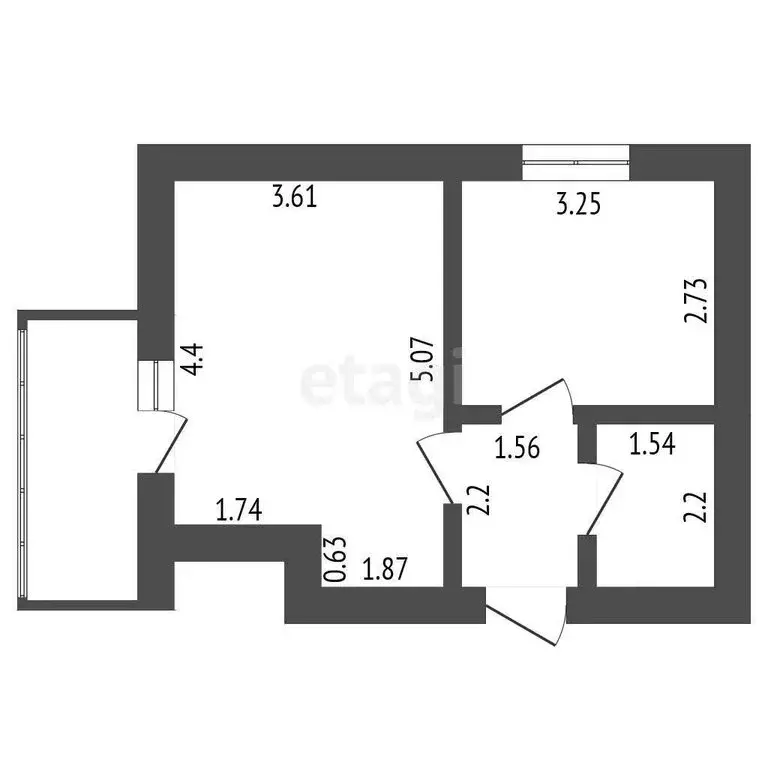 1-комнатная квартира: Ишим, улица Карла Маркса, 10 (33 м) - Фото 0