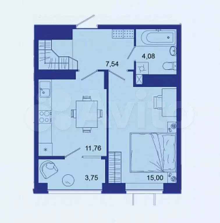 1-к. квартира, 42,1 м, 16/16 эт. - Фото 1
