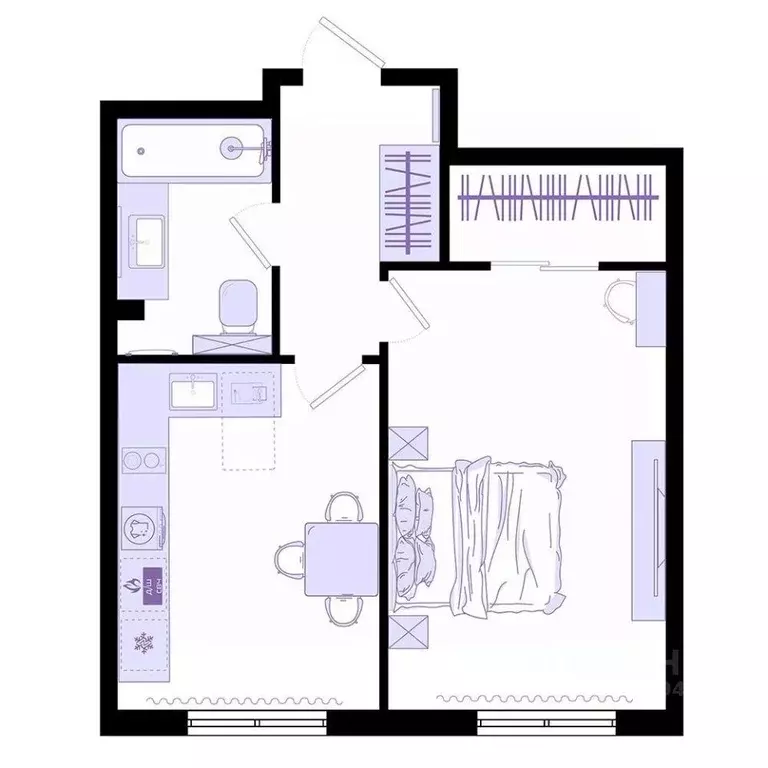 1-к кв. Приморский край, Владивосток Днепровская ул., 25к5 (42.5 м) - Фото 2