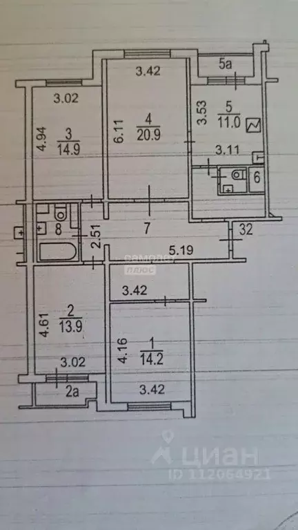 4-к кв. Москва Саратовская ул., 24 (104.2 м) - Фото 2