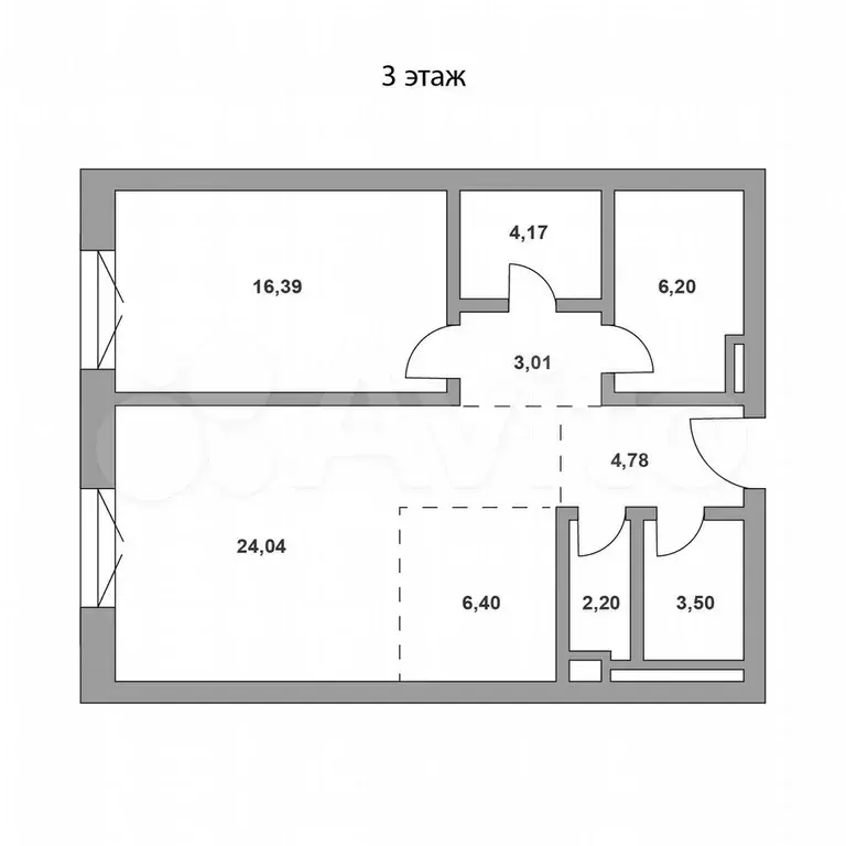 2-к. квартира, 71 м, 3/21 эт. - Фото 0