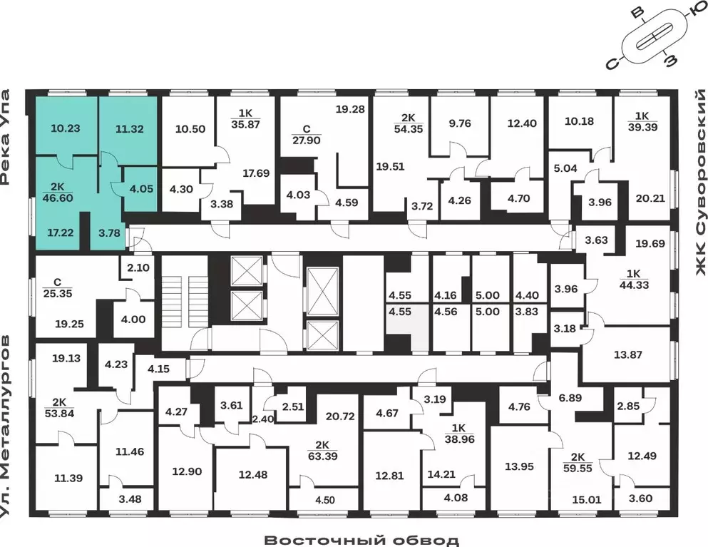 2-к кв. Тульская область, Тула ул. Академика Насоновой, 18А (46.6 м) - Фото 2