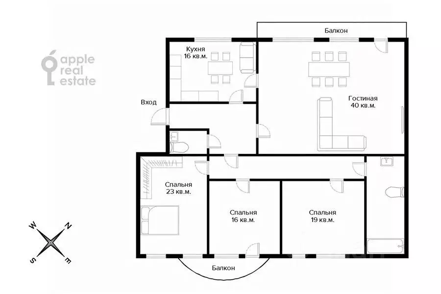 4-к кв. Москва 1-й Зачатьевский пер., 4 (137.0 м) - Фото 2