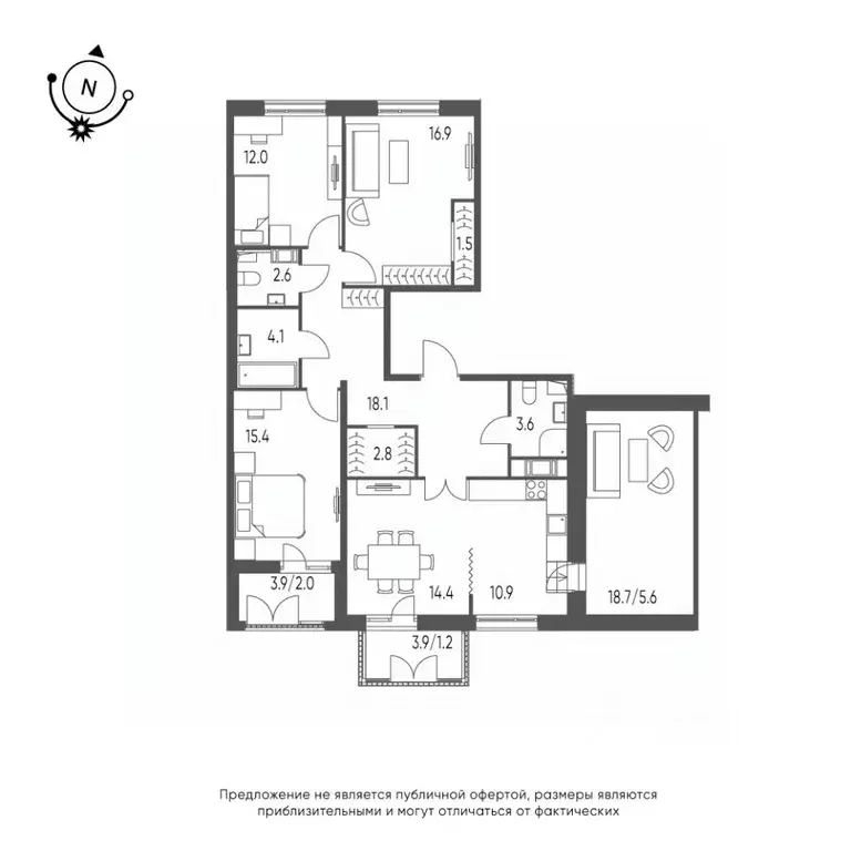 4-к кв. Омская область, Омск Зеленая река мкр, 14 (111.1 м) - Фото 0