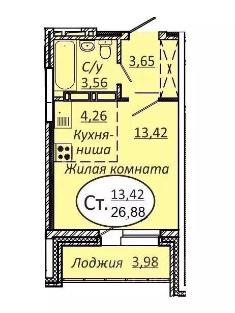 Студия Новосибирская область, Новосибирск ул. Добролюбова, 16/1 (27.0 ... - Фото 0