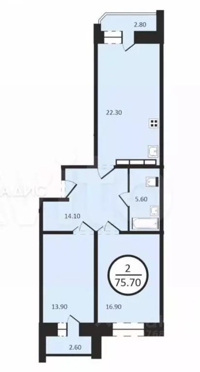 2-к кв. Владимирская область, Владимир ул. Лакина, 2А (76.7 м) - Фото 2