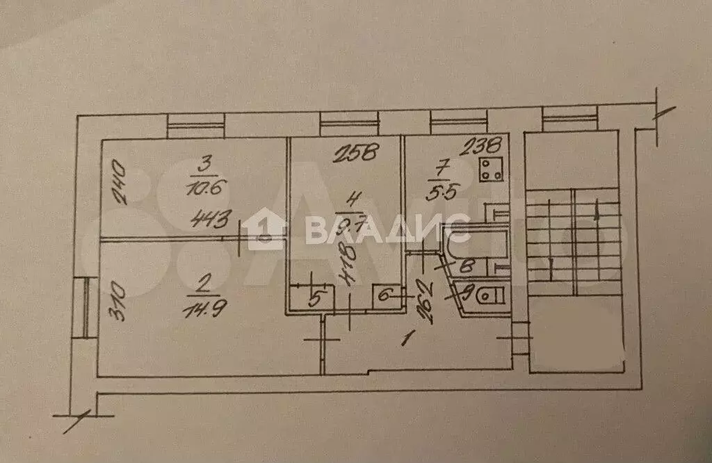 3-к. квартира, 53 м, 2/5 эт. - Фото 0