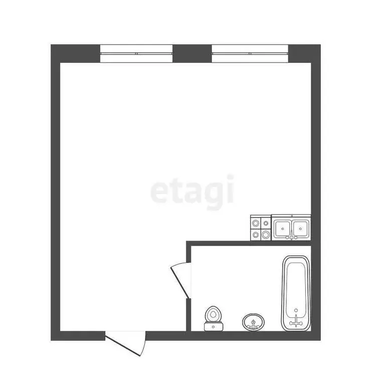 Квартира-студия: Тобольск, территория Зона ВУЗов, 7 (25.3 м) - Фото 1