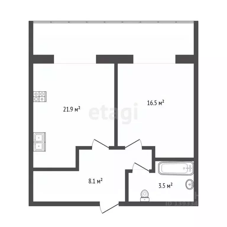 1-к кв. Тюменская область, Тюмень ул. Ю.-Р.Г. Эрвье, 28к3 (48.7 м) - Фото 2